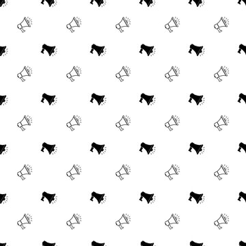 Black Megaphone Seamless Pattern Design