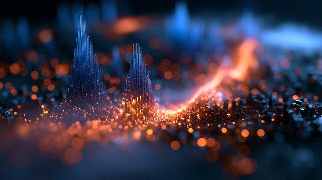 Abstract Futuristic Big Data Visualization with Glowing Network