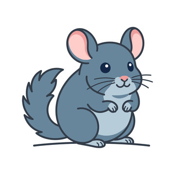 Cartoon chinchilla illustration isolated on white background