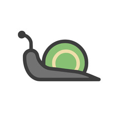 Stylized snail icon with green shell © adrianus