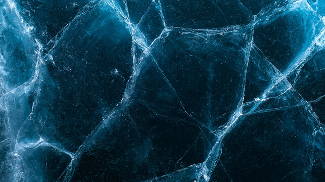Cracked Blue Ice Texture Background Close Up