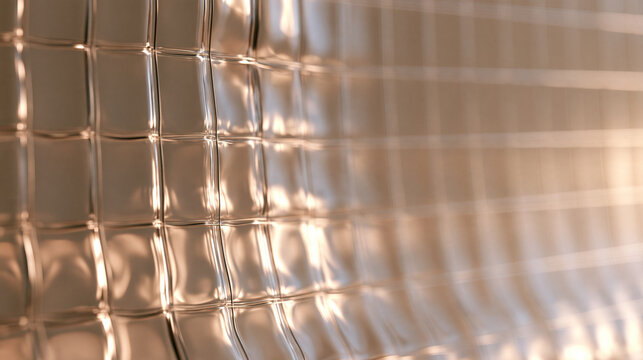 Textured Glass Surface with Warm Light Reflection Background