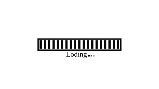Simple minimalist loading progress bar and waiting text animation
