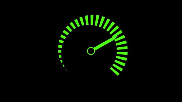 Simple minimalist vehicle car speed meter isolated animation