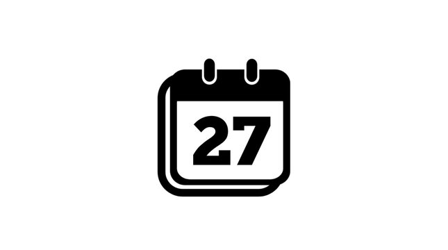 Calendar icon indicating the twenty-seventh day assists in tracking project milestones effectively.
