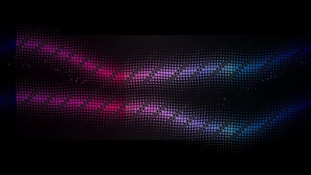 Abstract Digital Neon Pixel Wave Motion Background