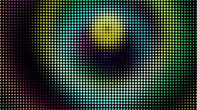 Abstract halftone LED dot matrix with changing colors