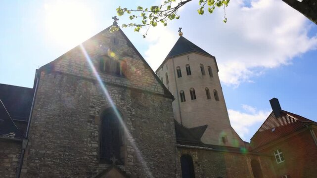the historic city of paderborn germany 4k video with a pan