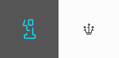 Fototapeta premium Minimalist 404 error and crown royalty icon set