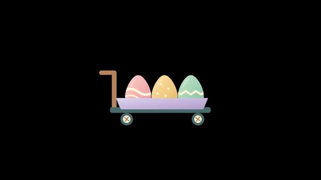 Easter eggs delivery cart animation