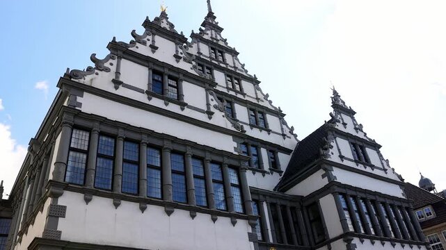 the historic city of paderborn germany 4k video with a pan