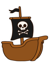 Fototapeta premium pirate ship cartoon