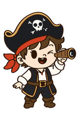 Fototapeta premium cartoon pirate boy