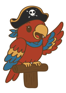 cartoon parrot on white background
