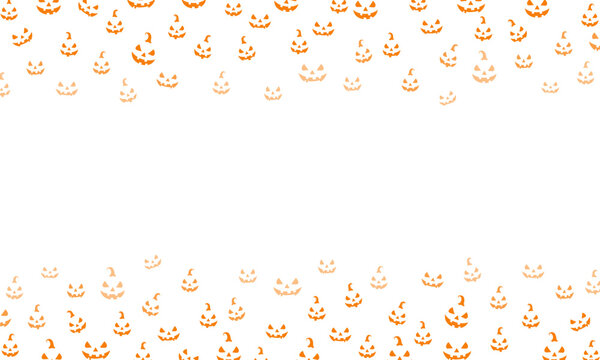 Confetti Pumpkin Face Frame Orange Border