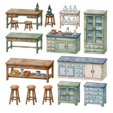 Explore an Enchanting Collection of Charming Furniture for Creative Spaces, Perfect for Organizing Your Kitchen, Workspace, and Home with Style and Functionality.