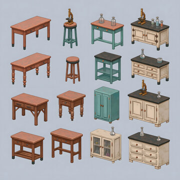 Explore a Diverse Collection of Stylish Tables and Stools Perfect for Laboratories and Workspaces: A Blend of Functionality and Aesthetic in Home Interiors