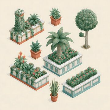 Vibrant Planters and Lush Greenery: A Serene Urban Gardening Oasis Filled with Colorful Plants and Flowers, Perfect for Enhancing Your Home Decor and Outdoor Spaces.