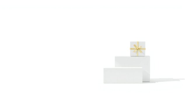 Minimalist white boxes with flower