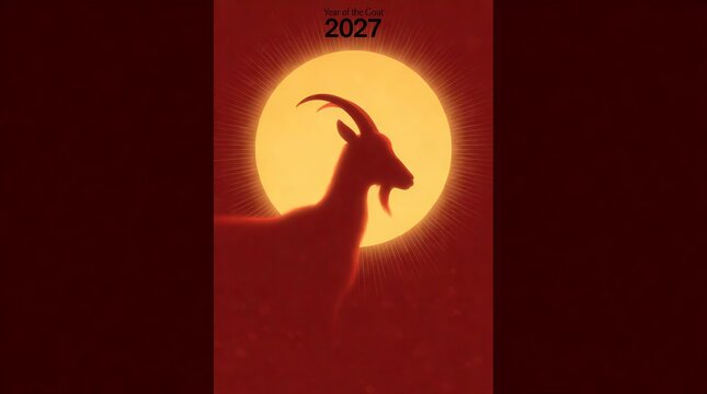 Silhouette Of Goat With Radiant Moon Symbolizing Vitality And Hope