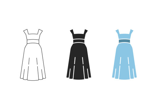 Elegant Women Evening Dress Gown Fashion Apparel Icon