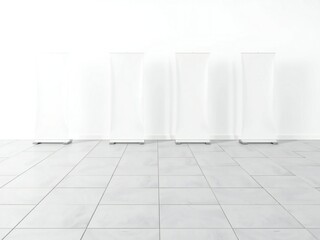 Fototapeta premium Minimalist room with white panels