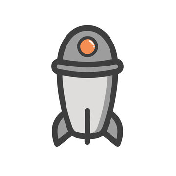 Cartoon Rocket Ship Icon
