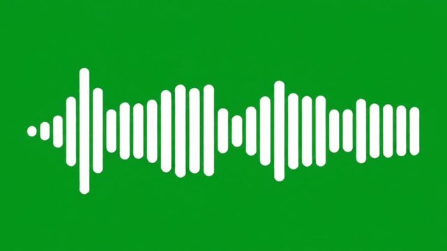 Minimal Flat Audio Waveform On Green Screen