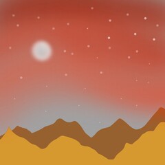 Fototapeta premium vector illustration of a mountain landscape