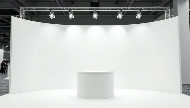 Minimalist exhibition booth setup