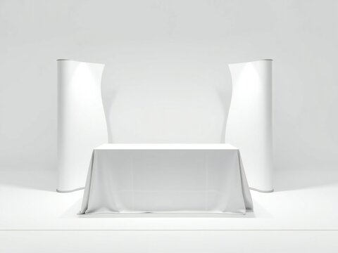 Minimalist display setup with white elements