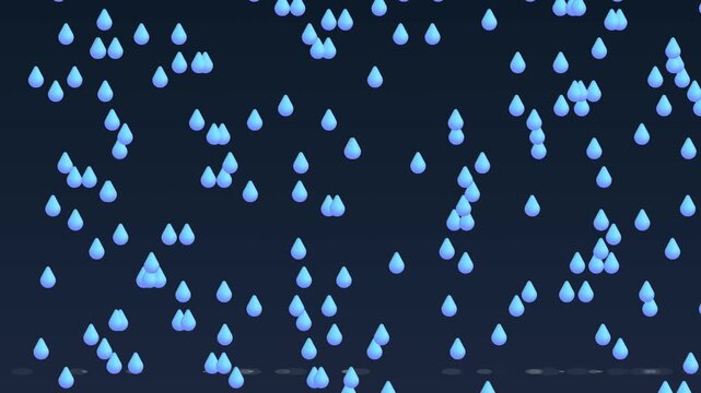 Abstract blue raindrop pattern on dark background