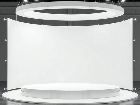 Modern white podium display