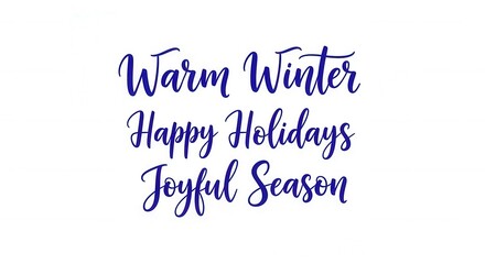 Fototapeta premium Handwritten Warm Winter Holiday Greeting Card Design.