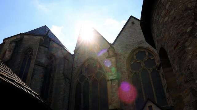 the famous dom church of paderborn germany 4k video with pan