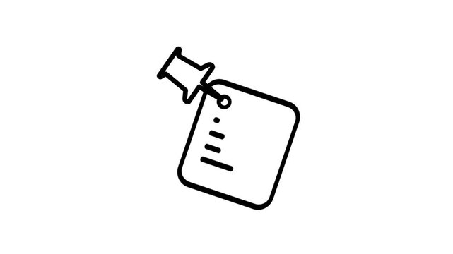 Pinned document with a pen actively writing on paper illustration representing signing a contract or an agreement note attachment file shown here