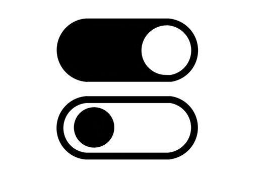 Toggle switch on and off filled pair icon transparent background