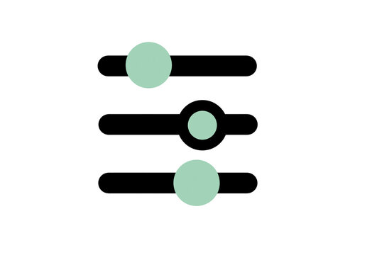 Green slider control settings adjustment icon transparent background