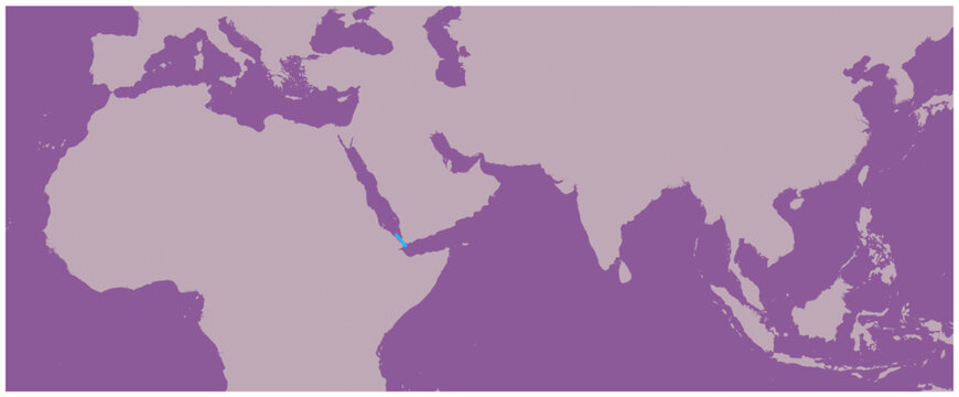 Bab el Mandeb Strait and Strait of Hormuz Location Map &ndash; Djibouti, Yemen and Middle East