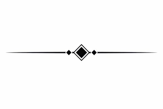 Black diamond ornamental divider geometric decorative separator minimal elegant border line for invitations branding stationery web design