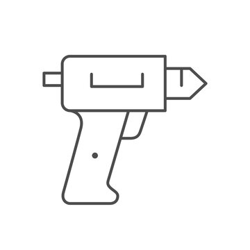Glue gun line outline icon