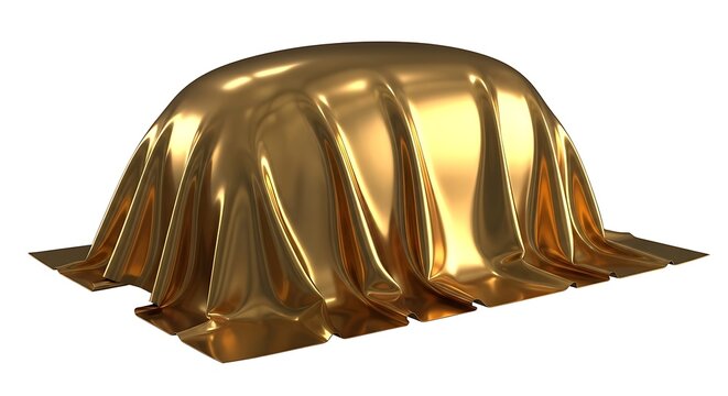 Glossy bronze covered modern architectural structure