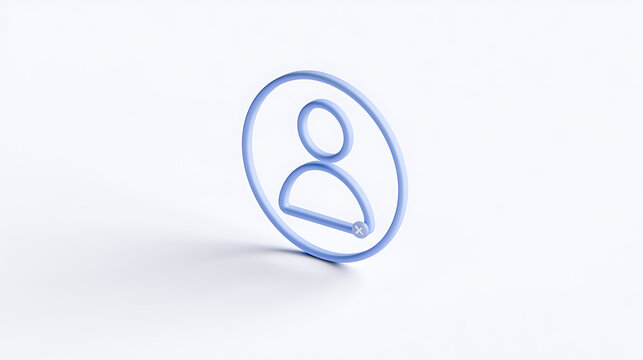 A 3D render of a blue user profile icon with a plus symbol on white background representing account creation or member addition concept