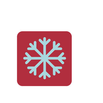 Snowflake icon on red rounded square