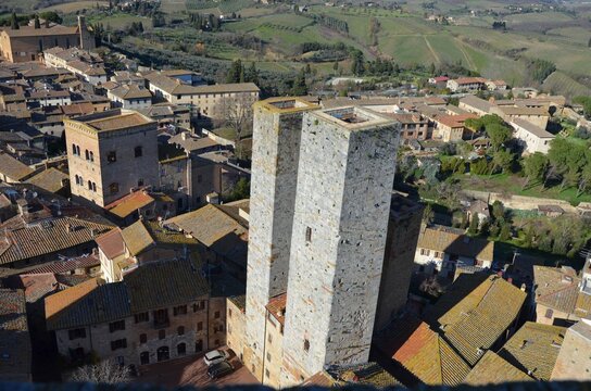 Towers and rooftops in the historic village of San Gimignano