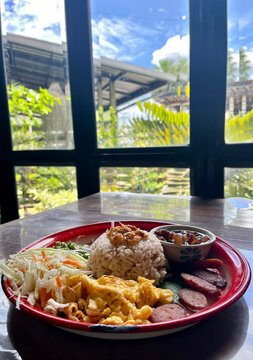 Shrimp paste fried rice traditional Thai