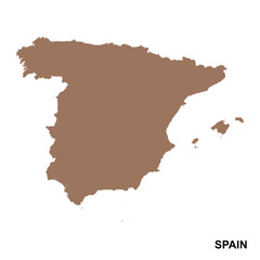 Brown Spain map silhouette, European country territory graphic for travel and geographic design © New Asia