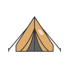Illustration of a triangular camping tent © Ansan