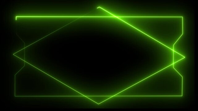 Abstract neon glowing light high tech rectangular mint and orange color frame animation on background. New design frame . 4k animation motion graphics video      