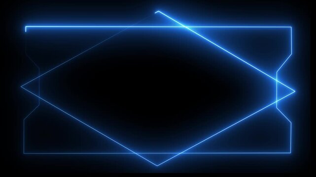 Abstract neon glowing light high tech rectangular mint and orange color frame animation on background. New design frame . 4k animation motion graphics video      